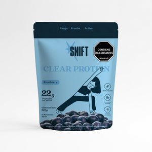 Doypack de Proteína Clear SHIFT sabor Blueberry, 520 g, vista frontal
